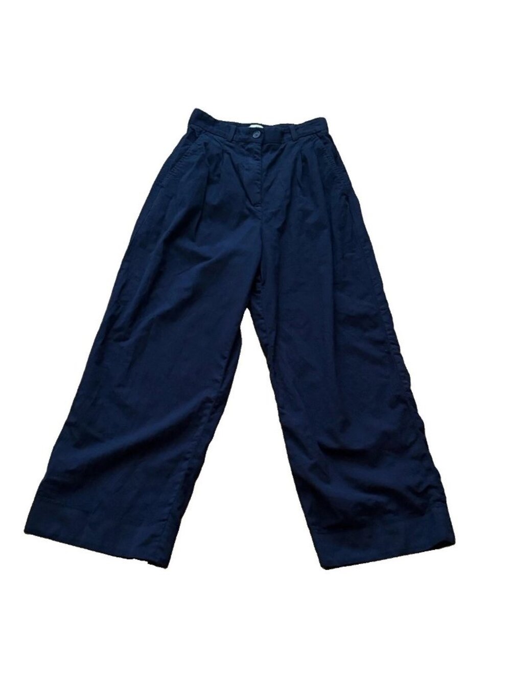 Banana Republic Women’s Size 0 Navy Blue High-Rise Pleated Wool Dress Pants